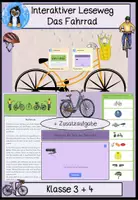 Vorschau - Fördermaterial/Inklusion - Interaktiver Leseweg "Das Fahrrad", Lesetraining, Sachtext, Sachunterricht, Deutsch #edukiquiz - Deckblatt