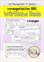 Vorschau - Arbeitsblätter - Übungsheft wörtliche Rede (vorangestellter Redebegleitsatz) - Deckblatt