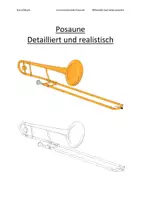 Vorschau - Mal- und Bastelvorlagen - Instrumentenbild Posaune (detailliert und realistisch) - Deckblatt