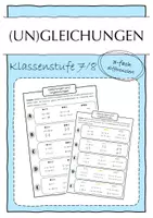 Vorschau - Arbeitsblätter - Gleichungen und Ungleichungen - Arbeitsblatt - Deckblatt