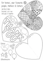Vorschau - Mal- und Bastelvorlagen - THANK YOU - 3D heart craftivity - Mother's Day - Seite 3