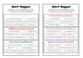 Vorschau - Aufgabenkarten - zusammengesetzte Nomen - Versteckte Wörtersuche - Seite 2