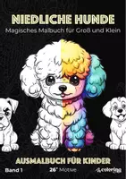 Vorschau - Mal- und Bastelvorlagen - Süße Hunde ❂ Ausmalbilder (26 Malvorlagen) - Deckblatt