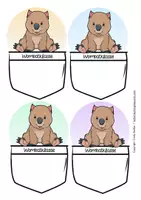 Vorschau - Mal- und Bastelvorlagen - Wombatklasse Klassentier Wombat Namensschilder Vorlage - Seite 3