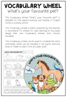 Vista previa - Manualidades / Dibujos para colorear - PETS - Vocabulary Wheel - página 1