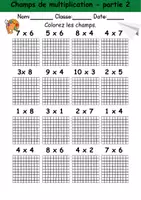 Aperçu - Feuilles d'exercices - Champs de multiplication 1 x 1 GRATUITS - multiplier les mathématiques - Page 2