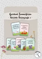Vorschau - Anderer Materialtyp - Tierische Feriengrüße - Sommerferien (Set 1) - Deckblatt