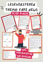 Vorschau - Stundenentwürfe - Leseverstehen Fake News (Differenziert) | Englisch, 9./10. Klasse, reading - Deckblatt
