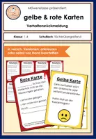 Vorschau - Anderer Materialtyp - Gelbe und rote Karte - Verhaltensrückmeldung - Deckblatt