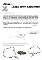 Vorschau - Arbeitsblätter - Wunder: Jesus heilt einen Gelähmten (inkl. Lösungsvorschlag) - Seite 1