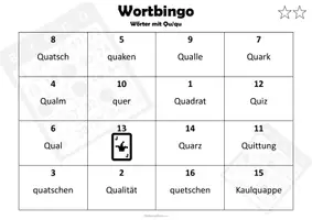 Vorschau - Spiele - Lernspiel "Wortbingo" Wörter mit Qu/qu - Seite 3