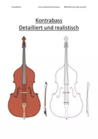 Vorschau - Mal- und Bastelvorlagen - Instrumentenbild Kontrabass (detailliert und realistisch) - Deckblatt