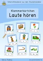 Vorschau - Spiele - 200 Klammerkärtchen: Laute hören (Lautanalyse, Klasse 1) - Deckblatt