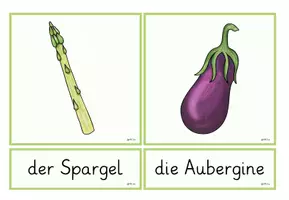 Vorschau - Präsentationen/Tafelbilder - Gemüse : Bildkarten mit Worten und Anlauten - Seite 1