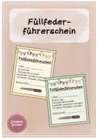 Vorschau - Anderer Materialtyp - Füllfederführerschein: Ausweis und Regeln - Deckblatt