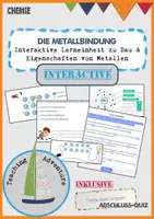 Vorschau - Stundenentwürfe - Die Metallbindung - Bau und Eigenschaften von Metallen - Deckblatt