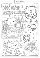 Vorschau - Mal- und Bastelvorlagen - Muttertag Ausmalbilder 💕 | Perfektes Muttertagsgeschenk 🌹 - Seite 3