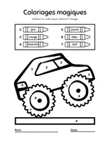 Aperçu - Préparation de séance / Séance complète - Coloriages magiques Monster Truck +3 fiches d'activités - Page de couverture