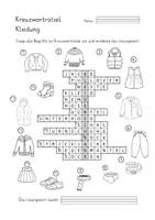 Vorschau - Arbeitsblätter - Kreuzworträtsel Kleidung - Wortschatz (Deutsch, DaZ, DaF) - Seite 3