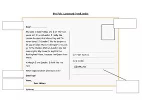 Vorschau - Arbeitsblätter - How to write a postcard - Seite 1