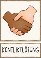 Vorschau - Poster - Konflikte lösen / Konfliktlösung begleiten - Impulskarten + Fragen / Streitschlichter - Seite 1