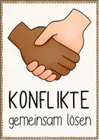 Vorschau - Poster - Konflikte lösen / Konfliktlösung begleiten - Impulskarten + Fragen / Streitschlichter - Seite 2
