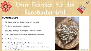 Vorschau - Präsentationen/Tafelbilder - Bastelanleitung - Muttertagsherz auf einer Holzscheibe - Seite 1