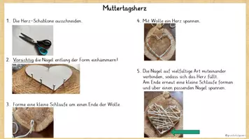 Vorschau - Präsentationen/Tafelbilder - Bastelanleitung - Muttertagsherz auf einer Holzscheibe - Seite 3