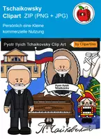 Vorschau - Arbeitsblätter - Pjotr Iljitsch Tschaikowsky Clipart set vector - Deckblatt