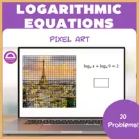 anteprima - Esercizi - Equazioni logaritmiche Pixel Art 🇬🇧 - Pagina di copertina