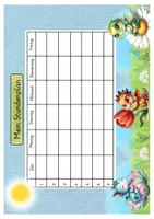 Vorschau - Mal- und Bastelvorlagen - Drachenklasse Klassentier Drache Stundenplan - Seite 1