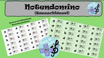 Vorschau - Spiele - Notendomino Bassschlüssel - Deckblatt