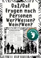 Vorschau - Arbeitsblätter - DaF/Daz - Fragewörter für Personen in 4 Fällen - Wer? Wessen? Wem? Wen? - Deckblatt