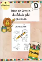 Vorschau - Arbeitsblätter - Wenn ein Löwe in die Schule geht - Arbeitsblatt - Deckblatt