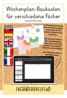 Vorschau - Aufgabenkarten - Wochenplan-Baukasten für verschiedene Fächer - Deckblatt