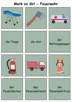 Vorschau - Arbeitsblätter - Merk es dir Feuerwehr (einfach) - DaZ/DaF, Deutsch (Klasse 1 bis 4) - Seite 2