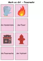 Vorschau - Arbeitsblätter - Merk es dir Feuerwehr (einfach) - DaZ/DaF, Deutsch (Klasse 1 bis 4) - Seite 3