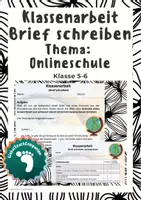 Vorschau - Test - Klassenarbeit +EWH, Brief schreiben, Weltreise und Onlineschule - Deckblatt
