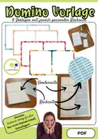 Vorschau - Spiele - 6 Domino Vorlagen mit Rückseite | Eigene Dominos erstellen - Deckblatt