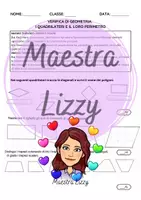 anteprima - Compiti in classe/Test - VERIFICA DI GEOMETRIA (I quadrilateri e i loro perimetri) - Pagina di copertina