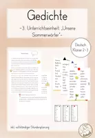 Vorschau - Spiele - Sommergedichte: (3) Unsere Sommerwörter - Traumreise zum Sommer - Deckblatt