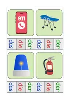 Vorschau - Arbeitsblätter - Feuerwehr Klammerkarten mit Lösung - DaZ/DaF, Deutsch (Klasse 1 und 2) - Seite 2