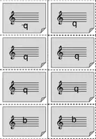 Vorschau - Merkblätter - Karteikarten Notennamen lernen - Violinschlüssel - verschiedene Varianten - Seite 2