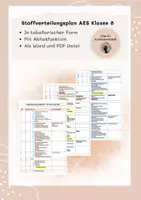 Vorschau - Arbeitsblätter - Stoffverteilungsplan AES Klasse 8 - Deckblatt
