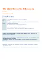 Vorschau - Spiele - Silbenspiele mit Bild-Wortkarten - mit Anleitung für 9 Silbenspiele zum Silbenklatschen bzw. Silbenschwingen - Seite 1
