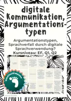 Vorschau - Arbeitsblätter - Digitale Kommunikation, Sprachverfall, Argumentationstypen, Pro- und Kontraargumente - Deckblatt