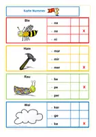 Vorschau - Arbeitsblätter - Silbenspiele - 30 Klammerkarten - Silbenlesen - Silbenmethode - In Silben Lesen lernen - Lesekarten - Seite 2