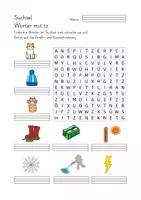 Vorschau - Arbeitsblätter - 2 Suchsel - Wörter mit tz schreiben / Buchstabengitter - Deckblatt