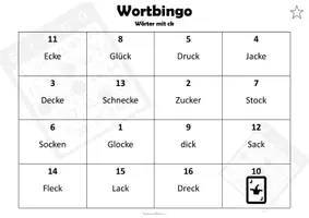Vorschau - Stationenlernen - Lernspiel "Wortbingo" Wörter mit ck - Seite 3