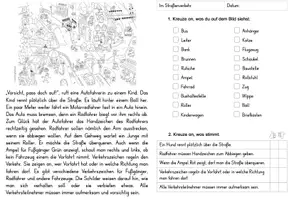 Vorschau - Arbeitsblätter - Leseverstehen zum Wimmelbild "Im Straßenverkehr" - Seite 1